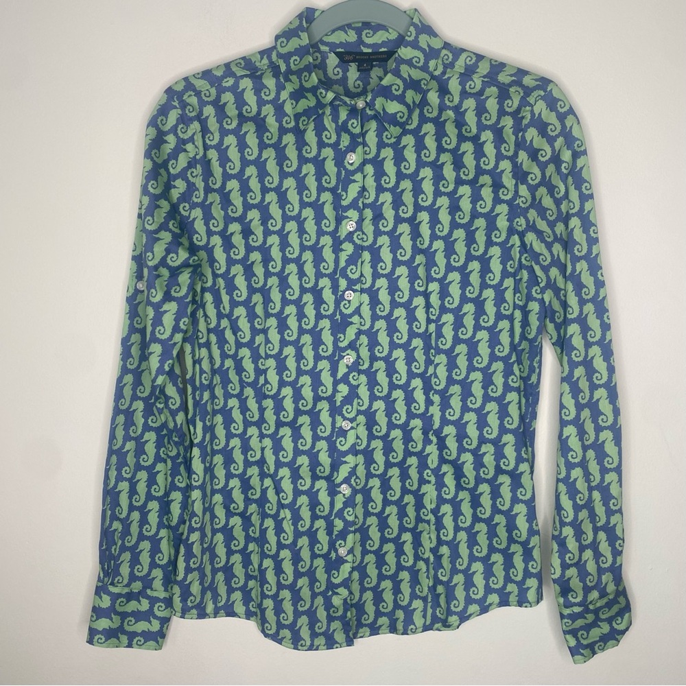 346 Brooks Brothers Seahorse Button Up Top 4